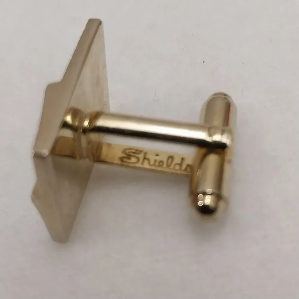 Vintage Shields Cufflinks Signed Gold Tone #J215
